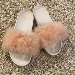 UGG real fur slippers size 9